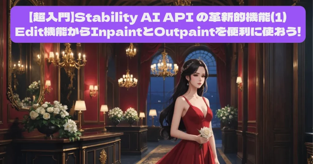 Stability AI APIのEdit機能を徹底解説。InpaintとOutpaintの実践的な使い方をGoogle Colabのデモで紹介。画像編集の新たな可能性を探る。Coloso×AICUのStable Diffusion講座情報も。