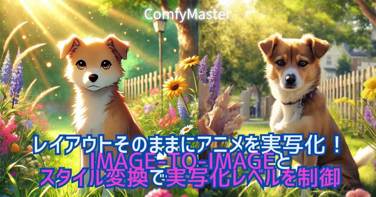 [ComfyMaster22] レイアウトそのままにアニメを実写化！image-to-imageとスタイル変換で実写化レベルを制御