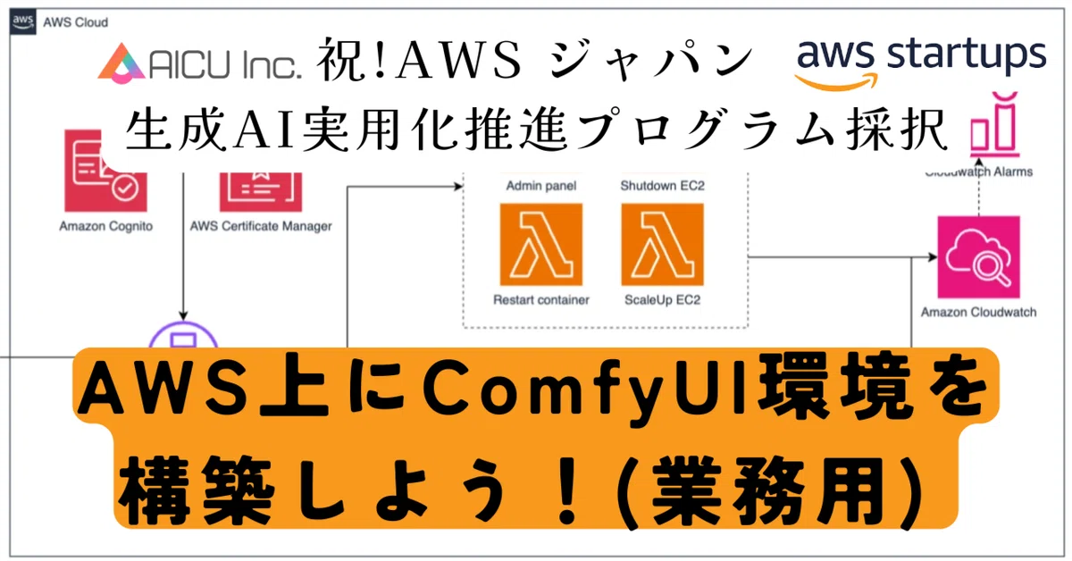 [ComfyMaster32] AWS上にComfyUI環境を構築しよう！(業務用)